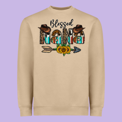 Blessed Nana Heavyweight Sweatshirt Designed By Cowhidedigitalart