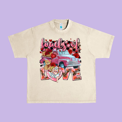 Loads Of Love Valentine's Day Truck Urban Heavy Tee Designed By Howdyjamesfarm