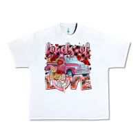 White Loads of love Valentine's Day truck Urban Heavy Tee - HowdyJamesFarm