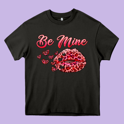 Be Mine Kiss Heavy Core Tee Designed By Ranaportraitstore