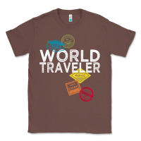 Chestnut world traveler passport stamp gift shirt for men and women t shirt Classic Tee - trangStudio