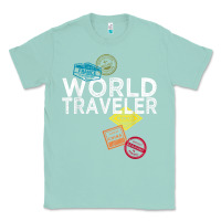 Seafoam world traveler passport stamp gift shirt for men and women t shirt Classic Tee - trangStudio