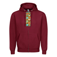 Burgundy Fall Zipper Hoodie - Artiststas