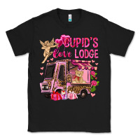 Black Cupid's love lodge with truck Valentine's Day Classic Tee - HowdyJamesFarm