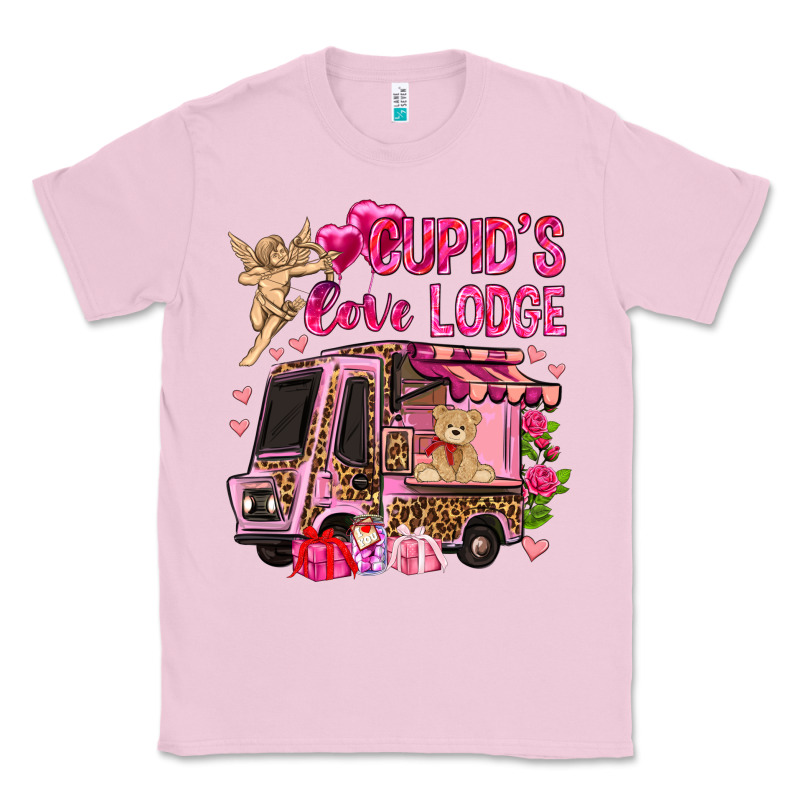 Cupid's Love Lodge With Truck Valentine's Day Classic Tee by HowdyJamesFarm | Teevron