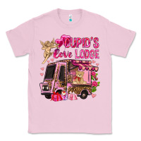 Bubblegum Pink Cupid's love lodge with truck Valentine's Day Classic Tee - HowdyJamesFarm