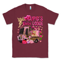 Burgundy Cupid's love lodge with truck Valentine's Day Classic Tee - HowdyJamesFarm