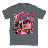 Charcoal Heather Cupid's love lodge with truck Valentine's Day Classic Tee - HowdyJamesFarm