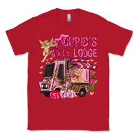 Red Cupid's love lodge with truck Valentine's Day Classic Tee - HowdyJamesFarm