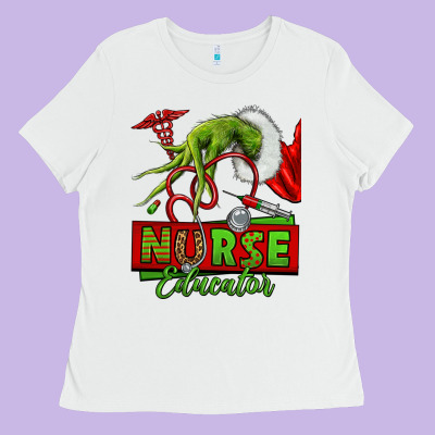 Grinch Hand Nurse Educator Ladies Tee Designed By Nancycooperartshop
