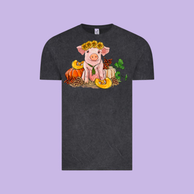 Fall Pig Vintage Tee Designed By Ranaportraitstore