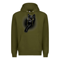 Army Green Black Cat Yellow EyesCats Tee Shirt Gifts Premium Hoodie - trangStudio