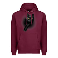 Burgundy Black Cat Yellow EyesCats Tee Shirt Gifts Premium Hoodie - trangStudio