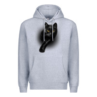 Heather Grey Black Cat Yellow EyesCats Tee Shirt Gifts Premium Hoodie - trangStudio