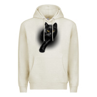 Oatmeal Heather Black Cat Yellow EyesCats Tee Shirt Gifts Premium Hoodie - trangStudio