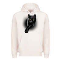 Pale Pink Black Cat Yellow EyesCats Tee Shirt Gifts Premium Hoodie - trangStudio