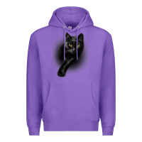 Purple Black Cat Yellow EyesCats Tee Shirt Gifts Premium Hoodie - trangStudio