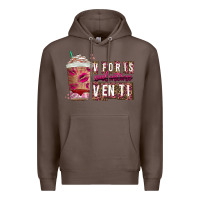 Coffee V For is Valentine Venti Premium Hoodie - CowhideDigitalArt