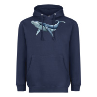 Navy humpback whale Heavyweight Hoodie - BarkalooDesign