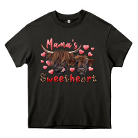 Asphalt mama's sweetheart highland cow and calf Heavy Core Tee - RanaPortraitStore