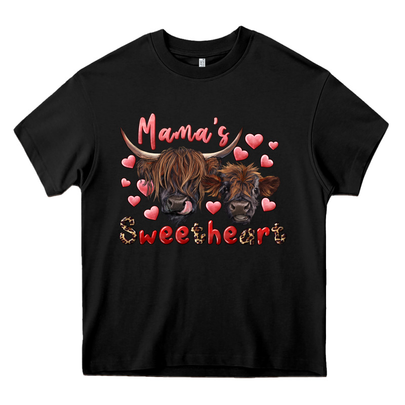 Mama's Sweetheart Highland Cow And Calf Heavy Core Tee by RanaPortraitStore | Teevron