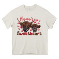 Cream mama's sweetheart highland cow and calf Heavy Core Tee - RanaPortraitStore
