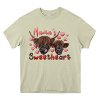 Mossy mama's sweetheart highland cow and calf Heavy Core Tee - RanaPortraitStore