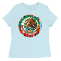 Baby Blue Mexico Coat of Arms Ladies Tee - texasbilliewilder