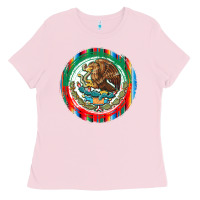 Bubblegum Pink Mexico Coat of Arms Ladies Tee - texasbilliewilder