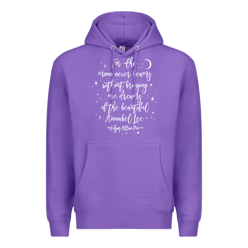 Edgar Allan Poe Literary Gift, Annabel Lee Quote Gothic Poet T Shirt Premium Hoodie by trangStudio | Teevron