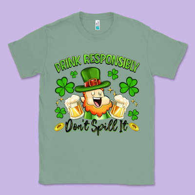 Drink Responsibly Dont Spill It Classic Tee Designed By Artiststas
