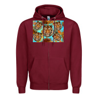Burgundy Tiger Zipper Hoodie - Artiststas