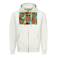 Oatmeal Heather Tiger Zipper Hoodie - Artiststas