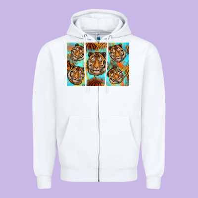 Tiger Zipper Hoodie Designed By Artiststas
