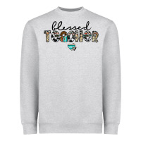 Heather Grey blessed teacher Heavyweight Sweatshirt - CowhideDigitalArt