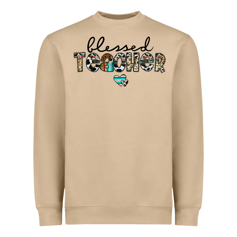 Blessed Teacher Heavyweight Sweatshirt by CowhideDigitalArt | Teevron
