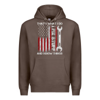 Coffee That_s What I Do I Fix Stuff And I Know Things American Flag Premium Hoodie - trangStudio