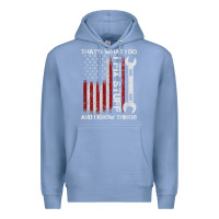 Colony Blue That_s What I Do I Fix Stuff And I Know Things American Flag Premium Hoodie - trangStudio