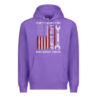 Purple That_s What I Do I Fix Stuff And I Know Things American Flag Premium Hoodie - trangStudio