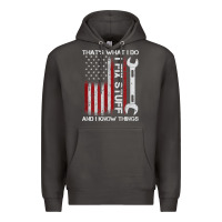 Smoke That_s What I Do I Fix Stuff And I Know Things American Flag Premium Hoodie - trangStudio
