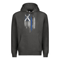 Charcoal Heather Scottish American Flag Combo Scotland USA Saltire Gift Premium Hoodie - trangStudio