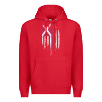 Red Scottish American Flag Combo Scotland USA Saltire Gift Premium Hoodie - trangStudio