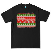 Black knitted christmas reindeer pine tree background Premium Tee - Jasminsmagicworld