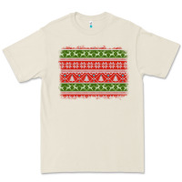 Bone knitted christmas reindeer pine tree background Premium Tee - Jasminsmagicworld