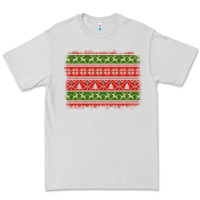 Dove Grey knitted christmas reindeer pine tree background Premium Tee - Jasminsmagicworld