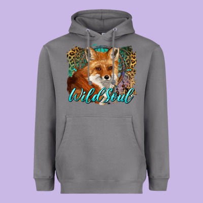 Wild Soul Fox With Dream Catcher Heavyweight Hoodie Designed By Barkaloodesign