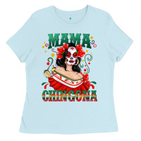 Baby Blue Mama Chingona Skull Ladies Tee - texasbilliewilder