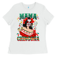 White Mama Chingona Skull Ladies Tee - texasbilliewilder