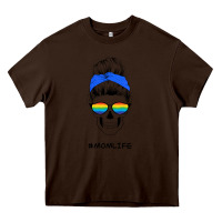 Chocolate Brown Blue Glitter Rainbow Mom Skull Heavy Core Tee - Bettercallsaul