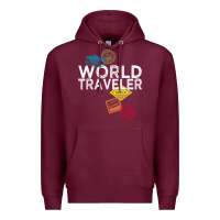 Burgundy world traveler passport stamp gift shirt for men and women t shirt Premium Hoodie - trangStudio